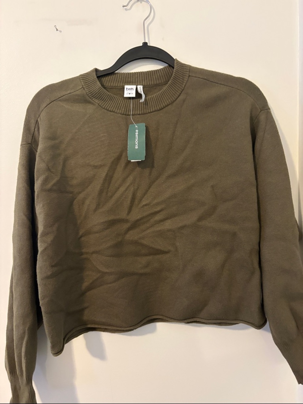 twik Olive Green Crewneck Sweater